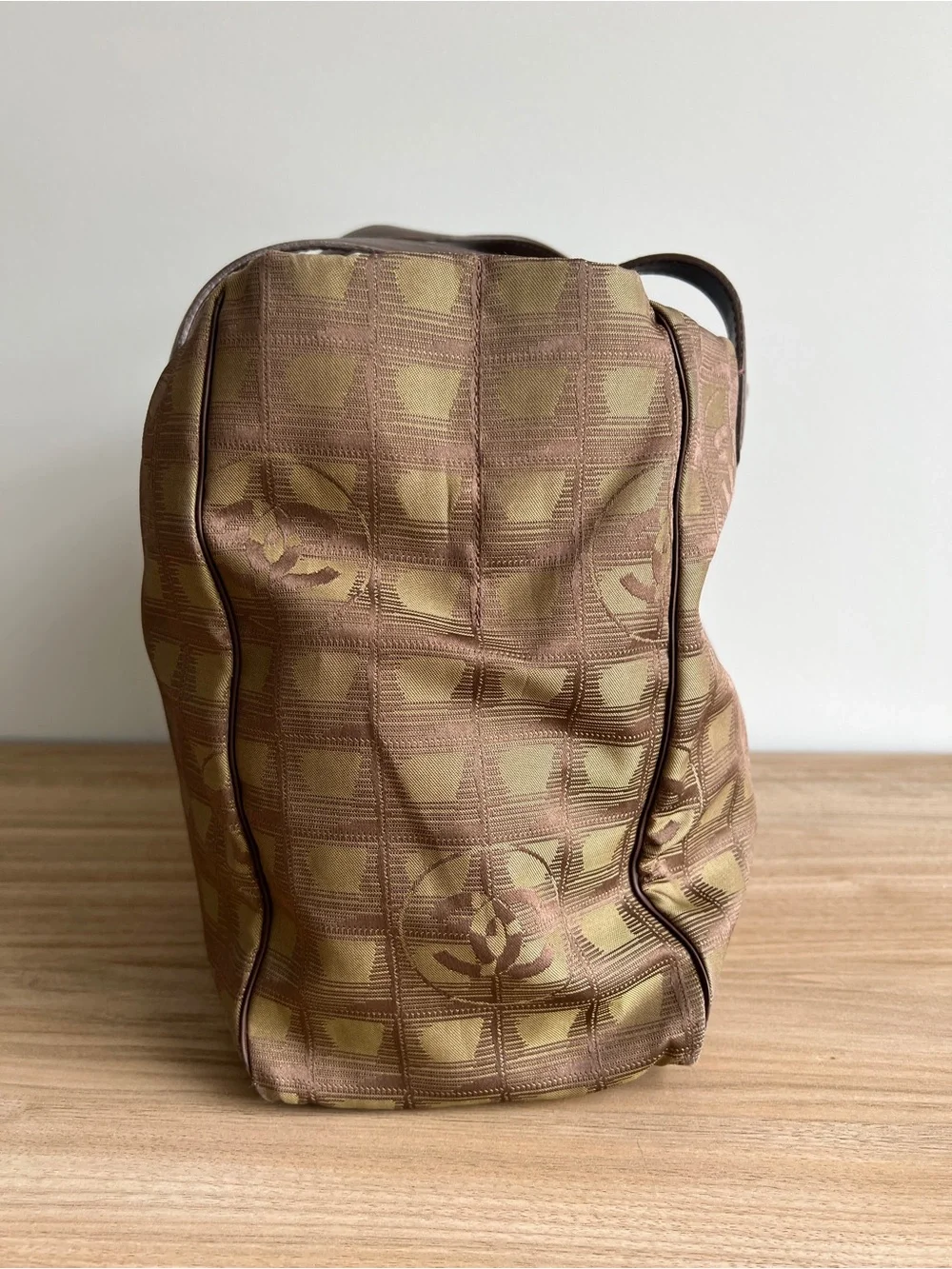 CHANEL Vintage “New Travel” Chocolate Bar Nylon Tote Bag
